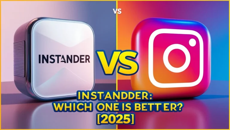 Instander vs Instagram comparison showing features, pros, and cons.